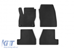Specific rubber mats suitable for Ford Focus 2012-2018, 4-piece set, black color