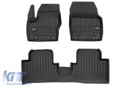 Specific rubber mats suitable for Ford Grand C-Max II 2010-2019, 3-piece set, black color, with 24-month warranty from Frogum 3D ProLine series.-image-6222867