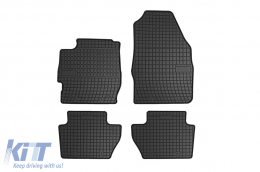 Specific rubber mats suitable for Ford Ka+ 2016-2019, 4-piece set, black color from Frogum El Toro series - ABFMF6023952