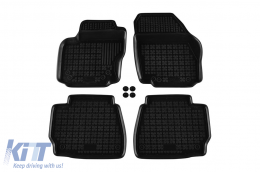 Specific rubber mats suitable for Ford Mondeo 2007-2014, 4-piece set, black color - ABFMF6016050