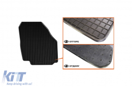 Specific rubber mats suitable for Ford Mondeo 2007-2014, 4-piece set, black color-image-6220485