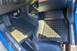 Specific rubber mats suitable for Ford Mustang Mach-E after 2020, 3-piece set, black color-image-6214078