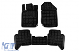 image-0-Specific rubber mats suitable for Ford Ranger after 2011, 4 doors, 3-piece set, black color