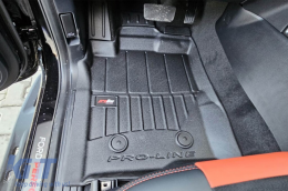 Specific rubber mats suitable for Ford Ranger pick-up, Volkswagen Amarok after 2022, 4-piece set, black color, with 24-month warranty-image-6222343