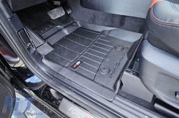 Specific rubber mats suitable for Ford Ranger pick-up, Volkswagen Amarok after 2022, 4-piece set, black color, with 24-month warranty-image-6222344