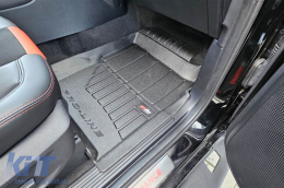 Specific rubber mats suitable for Ford Ranger pick-up, Volkswagen Amarok after 2022, 4-piece set, black color, with 24-month warranty-image-6222346