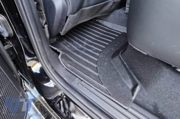 Specific rubber mats suitable for Ford Ranger pick-up, Volkswagen Amarok after 2022, 4-piece set, black color, with 24-month warranty-image-6222348