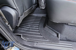 Specific rubber mats suitable for Ford Ranger pick-up, Volkswagen Amarok after 2022, 4-piece set, black color, with 24-month warranty-image-6222349