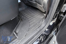 Specific rubber mats suitable for Ford Ranger pick-up, Volkswagen Amarok after 2022, 4-piece set, black color, with 24-month warranty-image-6222350