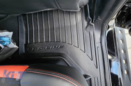 Specific rubber mats suitable for Ford Ranger pick-up, Volkswagen Amarok after 2022, 4-piece set, black color, with 24-month warranty-image-6222351