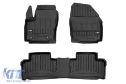 image-72-Specific rubber mats suitable for Ford S-Max 2006-2014 from Frogum 3D ProLine series, 3-piece set, black color, with 24-month warranty