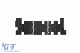 Specific rubber mats suitable for Ford Tourneo, Transit Custom after 2012, Transit Custom after 2018, third row, 3-piece set, black color-image-6228533