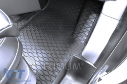 Specific rubber mats suitable for Ford Tourneo Custom, Transit Custom after 2024, Volkswagen T7 Caravelle after 2025, 2/3 seats, 3-piece set, black color-image-6229492