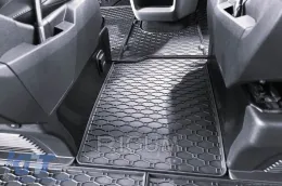 Specific rubber mats suitable for Ford Tourneo Custom, Transit Custom after 2024, Volkswagen T7 Caravelle after 2025, 2 seats, 4-piece set, black color-image-6229499