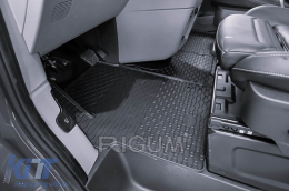 Specific rubber mats suitable for Ford Tourneo Custom, Transit Custom after 2024, Volkswagen T7 Caravelle after 2025, 2 seats, 4-piece set, black color-image-6229500