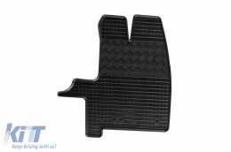 Specific rubber mats suitable for Ford Tourneo, Transit Custom after 2012, 2 seats, Transit after 2014, 3 seats, 3-piece set, black color-image-6248543