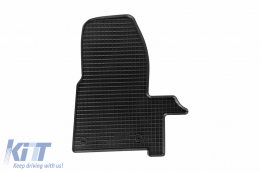 Specific rubber mats suitable for Ford Tourneo, Transit Custom after 2012, 2 seats, Transit after 2014, 3 seats, 3-piece set, black color-image-6248545
