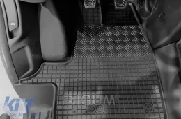 Specific rubber mats suitable for Ford Tourneo, Transit Custom after 2012, 3 seats, Transit Custom after 2018, with 2 or 3 seats, with manual transmission, 3-piece set, black color-image-6248553