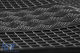 Specific rubber mats suitable for Ford Tourneo, Transit Courier after 2014, 5 seats, 4-piece set, black color-image-6249298