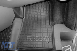 Specific rubber mats suitable for Ford Tourneo Custom after 2018, 2 or 3 seats with rack speed box, 3-piece set, black color-image-6249816