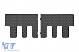 Specific rubber mats suitable for Ford Tourneo Custom after 2024, for second row seats, 2-piece set, black color-image-6250164