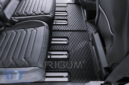 Specific rubber mats suitable for Ford Tourneo Custom after 2024, for second row seats, 2-piece set, black color-image-6250165
