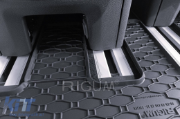 Specific rubber mats suitable for Ford Tourneo Custom after 2024, for second row seats, 2-piece set, black color-image-6250167