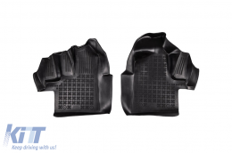 image-3-Specific rubber mats suitable for Ford Transit 2015-2021 with vinyl flooring and space under the seats, 2-piece set, black color