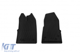 Specific rubber mats suitable for Ford Transit Custom, Tourneo Custom after 2012, 2-3 seats, Transit after 2015, 2-piece set, black color-image-6243080