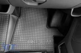 Specific rubber mats suitable for Ford Transit after 2015, Transit after 2016, Transit after 2020, 3 seats, 3-piece set, black color-image-6249397