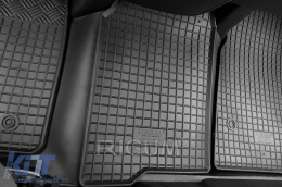 Specific rubber mats suitable for Ford Transit after 2015, Transit after 2016, Transit after 2020, 3 seats, 3-piece set, black color-image-6249398