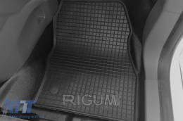 Specific rubber mats suitable for Ford Transit Connect after 2019, 2 seats, 2-piece set, black color-image-6250013
