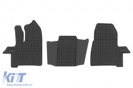 image-2-Specific rubber mats suitable for Ford Transit Custom Van Sport 2 after 2017, 3-piece set, black color