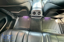 Specific rubber mats suitable for Frogum 3D ProLine series for Mercedes S class W222 2013-2020 long wheelbase, 4-Matic, 4-piece set, black color, with 24-month warranty-image-6221904