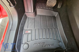 Specific rubber mats suitable for Frogum 3D ProLine series for Renault Clio after 2019, Mitsubishi Colt hatchback after 2023, 4-piece set, black color, with 24-month warranty-image-6222243