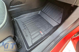 Specific rubber mats suitable for Frogum 3D ProLine series for Renault Clio after 2019, Mitsubishi Colt hatchback after 2023, 4-piece set, black color, with 24-month warranty-image-6222246