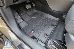 Specific rubber mats suitable for Frogum 3D ProLine series for Toyota Yaris IV Hybrid after 2019, Yaris Cross after 2020, Mazda 2 Hybrid after 2022, 4-piece set, black color, with 24-month warranty-image-6223052