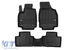 Specific rubber mats suitable for Frogum 3D ProLine series for MG 3 hatchback after 2024, 3-piece set, black color, with 24-month warranty - ABFMP6018030