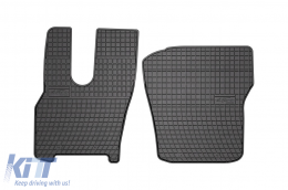 Specific rubber mats suitable for Frogum El Toro series for DAF XD, XF, XG, XG+ after 2022 version with right pneumatic or cinema seat, 2-piece set, black color - ABFMI6019347