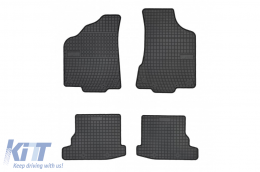 Specific rubber mats suitable for Frogum El Toro series for VW Polo 1999-2001, Seat Ibiza 1999-2002, 4-piece set, black color-image-6250458