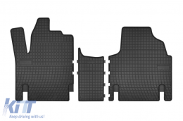 Specific rubber mats suitable for Frogum El Toro series for Peugeot Expert, Citroen Jumpy, Fiat Scudo 1994-2006, 3-piece set, black color-image-6250560