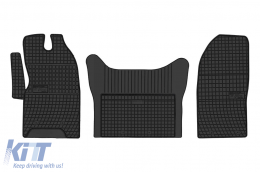 Specific rubber mats suitable for Frogum El Toro series for Iveco Daily after 2014, 3-piece set, black color-image-6250979