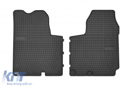 Specific rubber mats suitable for Frogum El Toro series for Nissan Primastar 2006-2016, Opel Vivaro, Renault Trafic 2001-2014, 2-piece set, black color-image-6251027