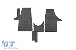 Specific rubber mats suitable for Frogum El Toro series for VW T5 2003-2015, T6 2015-2019, 3-piece set, black color - ABFMV6024083