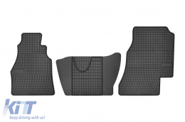 Specific rubber mats suitable for Frogum El Toro series for Mercedes Sprinter, VW LT 1995-2006, 3-piece set, black color-image-6251042