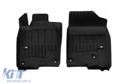 Specific rubber mats suitable for Honda Civic XI Hybrid after 2022, 3-piece set, black color, with 24-month warranty-image-6223824