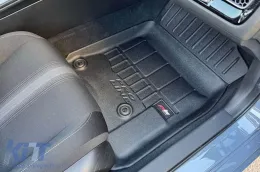 Specific rubber mats suitable for Honda Civic XI Hybrid after 2022, 3-piece set, black color, with 24-month warranty-image-6223827