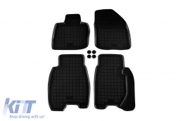Specific rubber mats suitable for Honda Civic 2006-2011, 3-5 doors, 4-piece set, black color-image-6214487