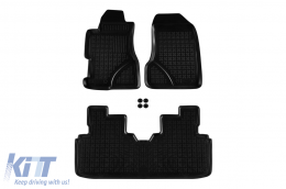 Specific rubber mats suitable for Honda Civic 2001-2006, 5 doors, 3-piece set, black color - ABFMH6016150