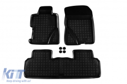 Specific rubber mats suitable for Honda Civic sedan 2006-2011, 3-piece set, black color - ABFMH6016151